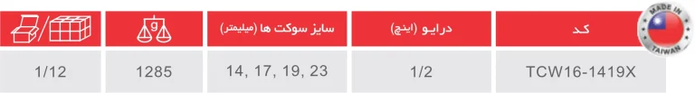 آچار بکس دسته T ثابت با سوکت بکس